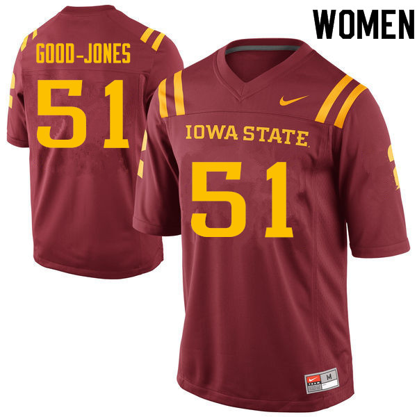 Women #51 Julian Good-Jones Iowa State Cyclones College Football Jerseys Sale-Cardinal - Click Image to Close